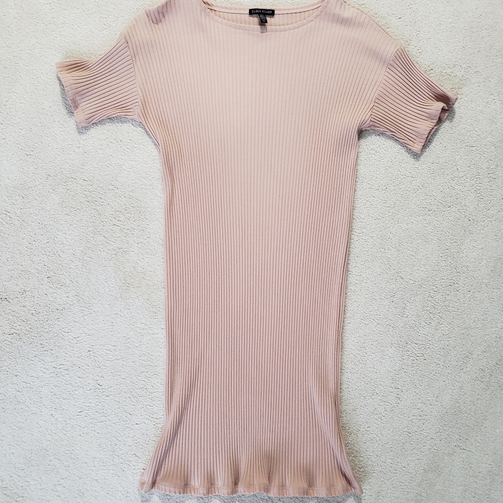 Eileen Fisher Ribbed Knit Stretch Dress szS/P